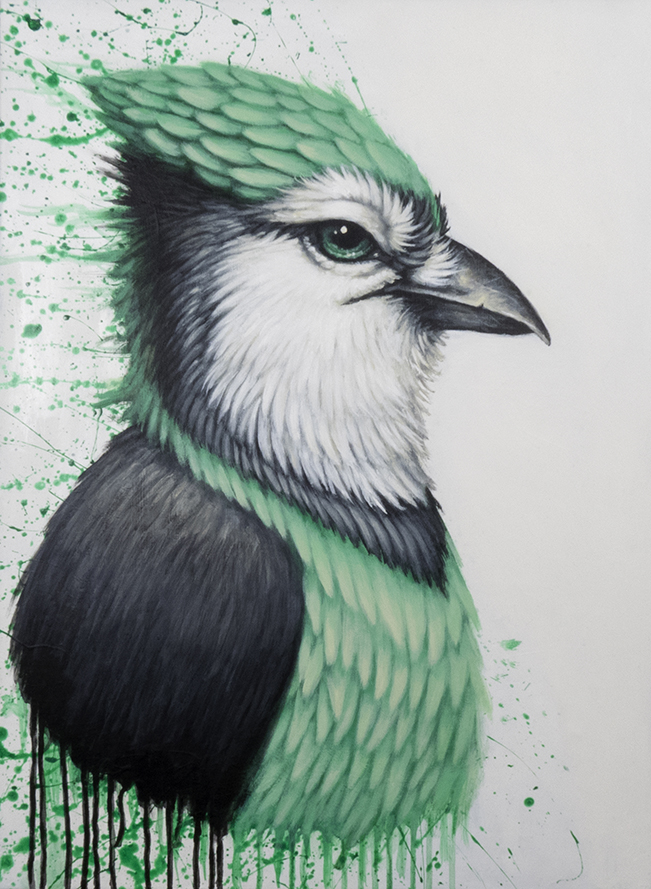 peinture- green bird -florian labaye