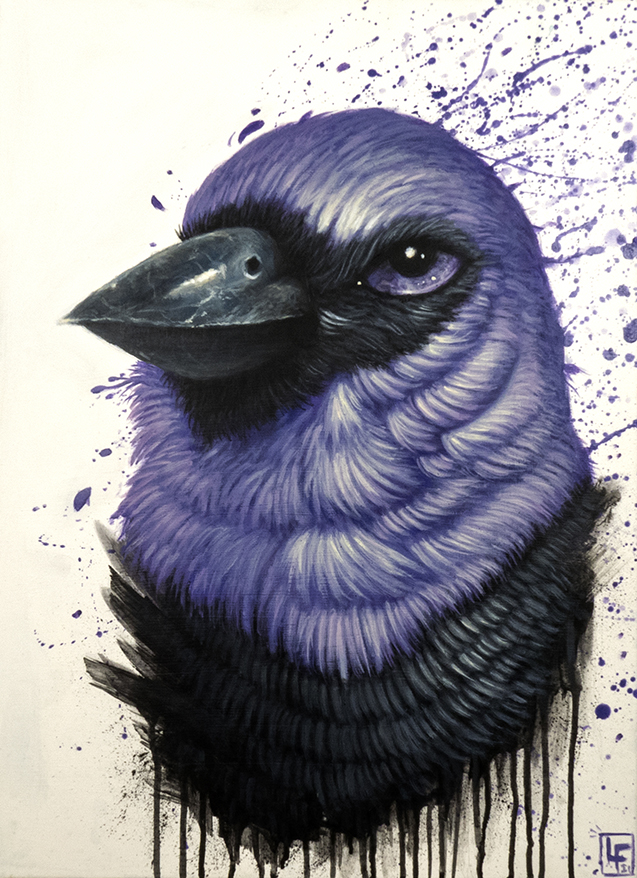 peinture- purple bird -florian labaye